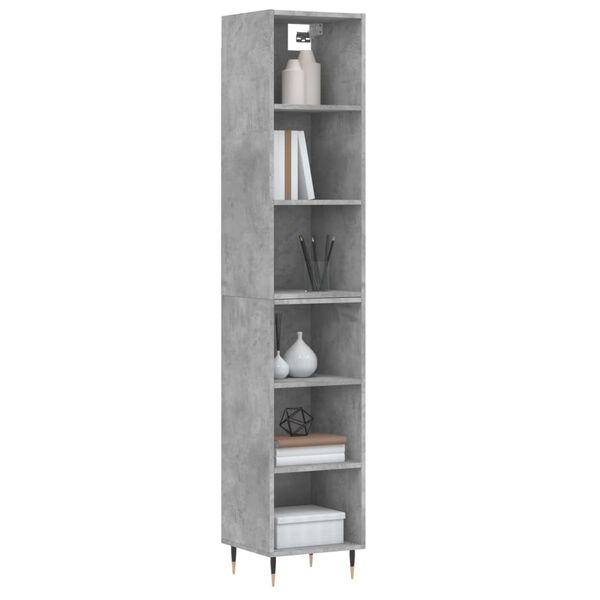 vidaXL Highboard Concrete Grey 34.5x32.5x180 cm Engineered Wood