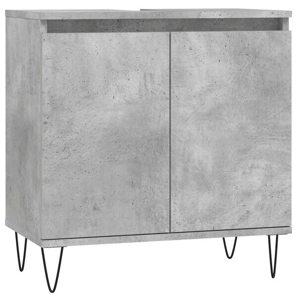 vidaXL Bathroom Cabinet Concrete Grey 58x33x60 cm Engineered Wood