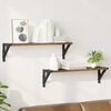 vidaXL Wall Shelves 2 pcs Old Wood 60 x 15 x 15.5 cm Engineered Wood