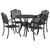 vidaXL Garden Dining Set 5 pcs Black 90 x 90 x 75 cm Cast Aluminium