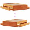 vidaXL Bed Frame without Mattress with Drawers Wax Brown 140x200 cm Solid Wood Pine