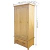vidaXL Wardrobe with 1 Drawer 90x52x183 cm Solid Oak Wood