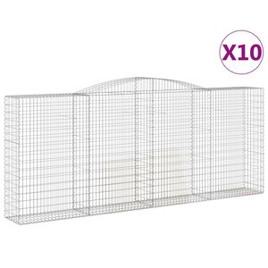 vidaXL Arched Gabion Baskets 10 pcs 400x50x160/180 cm Galvanised Iron