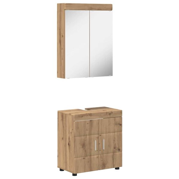 vidaXL Bathroom Furniture Set TULUM Artisan Oak Engineered Wood