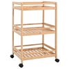 vidaXL Kitchen Trolley with Wheels Natural 46 x 38 x 76 cm Bamboo
