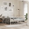 vidaXL Metal Bed Frame without Mattress with Footboard White 135x190cm