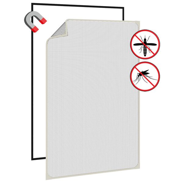 vidaXL Magnetic Insect Screen for Windows White 80x120 cm