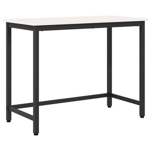 vidaXL Table White 100 x 50 x 77 cm Engineered Wood and Steel