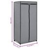 vidaXL Wardrobe Grey 75x50x160 cm