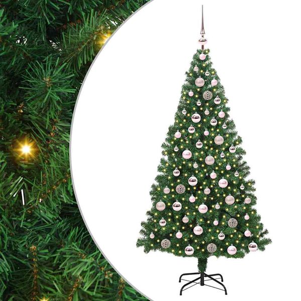 vidaXL Artificial Christmas Tree with 300 LEDs with Stand Green 180 cm