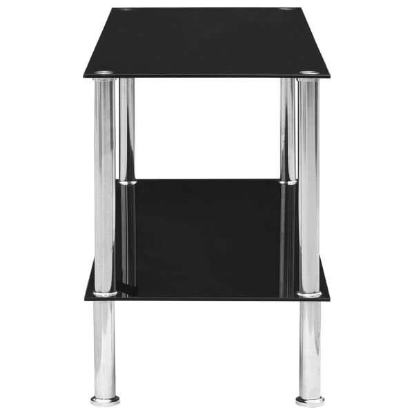 vidaXL Coffee Table Black 110x43x60 cm Tempered Glass