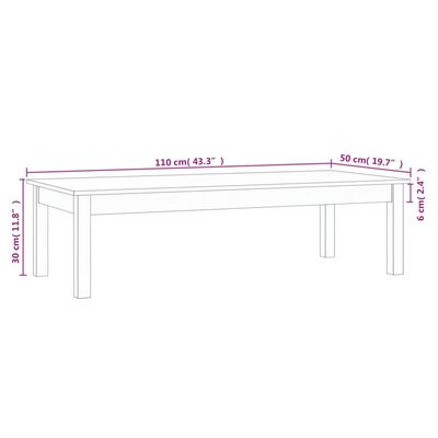 vidaXL Coffee Table White 110x50x30 cm Solid Wood Pine