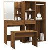 vidaXL Dressing Table Set with LED Brown Oak Engineered Wood
