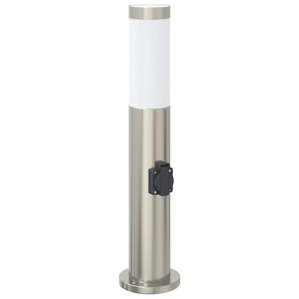 vidaXL Bollard Lights with Outlet 3pcs 50 cm Stainless Steel IP44