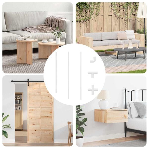 vidaXL PVC Pipe 29 pcs White Mterialpp and PE