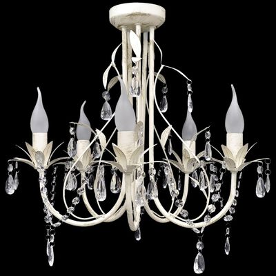Crystal Pendant Ceiling Lamp Chandelier Elegant 5 Bulb Sockets