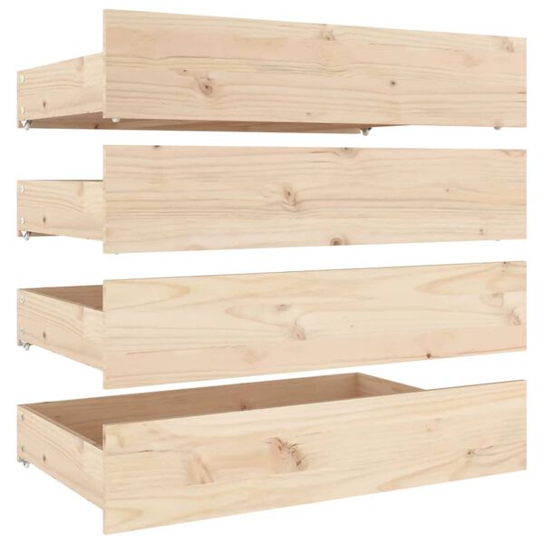 vidaXL Bed Drawers 4 pcs Solid Wood Pine