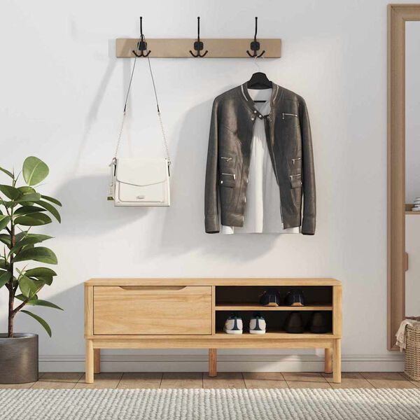 vidaXL Hallway Bench FLORO Wax Brown 115 x 40 x 45 cm Solid Pine Wood