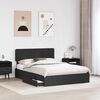 vidaXL Storage Bed with Headboard Black 150 x 200 cm Engineered Wood