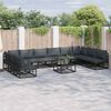 vidaXL Garden Sofa Set with Cushion 11 pcs Black Aluminium
