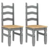 vidaXL 3 Piece Dining Set Panama Grey Solid Wood Pine