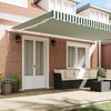 vidaXL Retractable Awning Retractable Green and White 500 x 300 cm