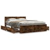 vidaXL Bed Frame with Headboard without Mattress Smoked Oak 120x190 cm Small Double