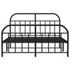 vidaXL Metal Bed Frame without Mattress with Footboard Black 140x190cm