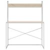 vidaXL Computer Desk White and Oak 110x60x138 cm Engineered Wood