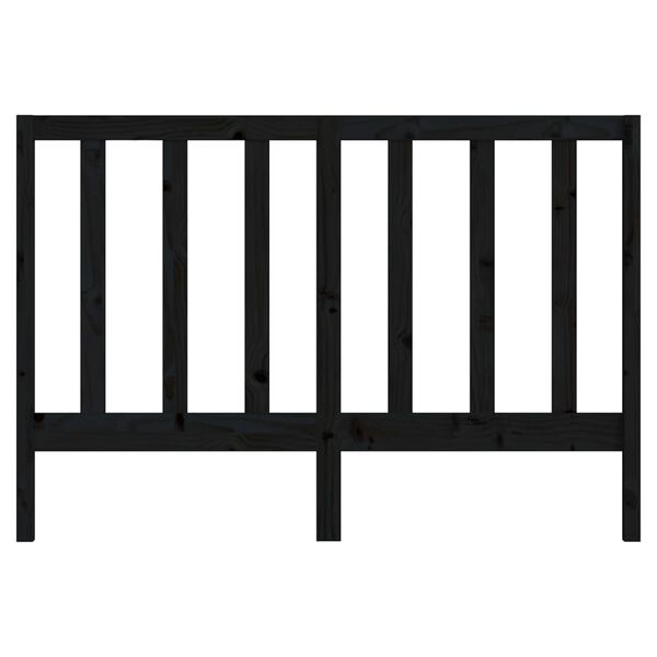 vidaXL Bed Headboard Black 126x4x100 cm Solid Wood Pine