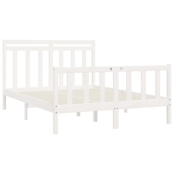 vidaXL Bed Frame without Mattress White Solid Wood Pine 160x200 cm