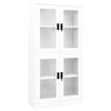 vidaXL Office Cabinet White 90x40x180 cm Steel and Tempered Glass