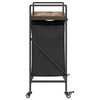 vidaXL Laundry Basket 2 Compartments with Wheels Smoked Oak