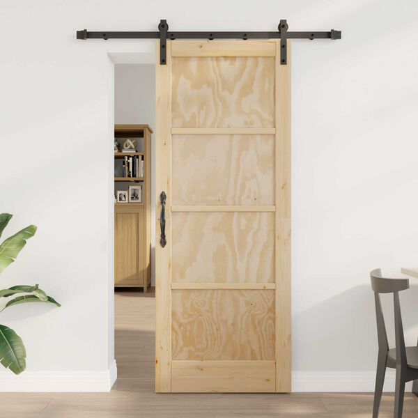 vidaXL Sliding Door Brown 78 x 202 cm Solid Pine Wood