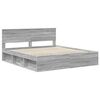 vidaXL Bed Frame Grey Sonoma 180 x 200 cm Solid Pine Wood