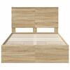 vidaXL Bed Frame with Drawer Sonoma Oak 120 x 190 cm Engineer Wood