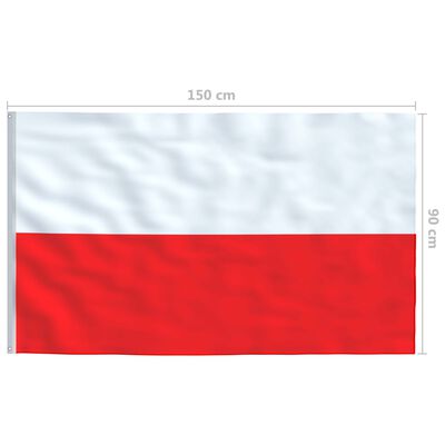 vidaXL Poland Flag and Pole Aluminium 4 m