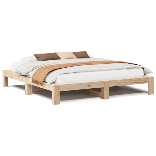 vidaXL Bed Frame without Mattress 200x200 cm Solid Wood Pine