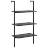 vidaXL 3-Tier Leaning Shelf Black 64x35x120,5 cm