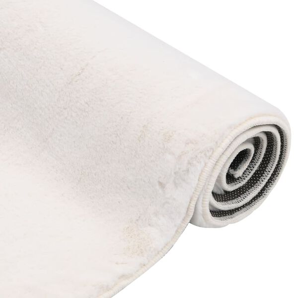 vidaXL Rug Faux Rabbit Pelt 180x270 cm Cream
