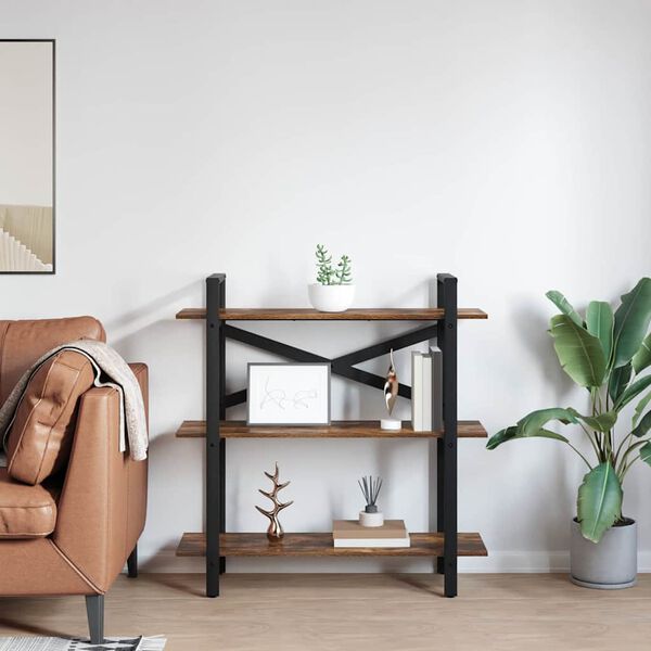 vidaXL Bookshelf Smoked Oak 100 x 33.5 x 102 cm Engineered Wood