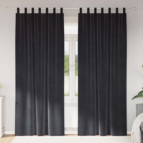 vidaXL Blackout Curtains 2 pcs Dark Grey 140 x 225 cm Velvet