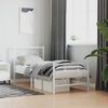 vidaXL Metal Bed Frame without Mattress with Footboard White 80x200cm