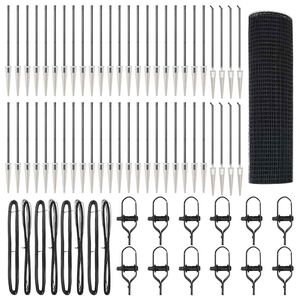 vidaXL Fence Post Grey 100 x 0.5 m (16 x 16 mm mesh) Steel and PVC