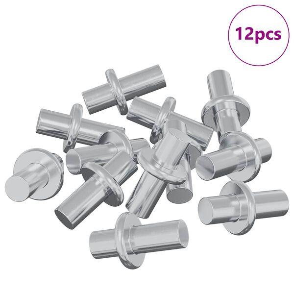 vidaXL Shelf Peg Plain 12 pcs Silver 8.6 x 8.6 x 14.6 mm Steel