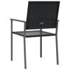 vidaXL Garden Chairs 2 pcs Black 54x62.5x89 cm Poly Rattan