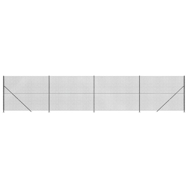 vidaXL Chain Link Fence with Flange Anthracite 1.6x10 m