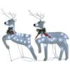vidaXL Reindeer & Sleigh Christmas Decoration 140 LEDs Outdoor White