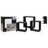 H&S Collection 3 Piece Wood Display Rack Set 28.5x28.5x12 cm Black