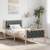 vidaXL Bed Frame with Headboard Dark Grey 90 x 190 cm Solid Pine Wood